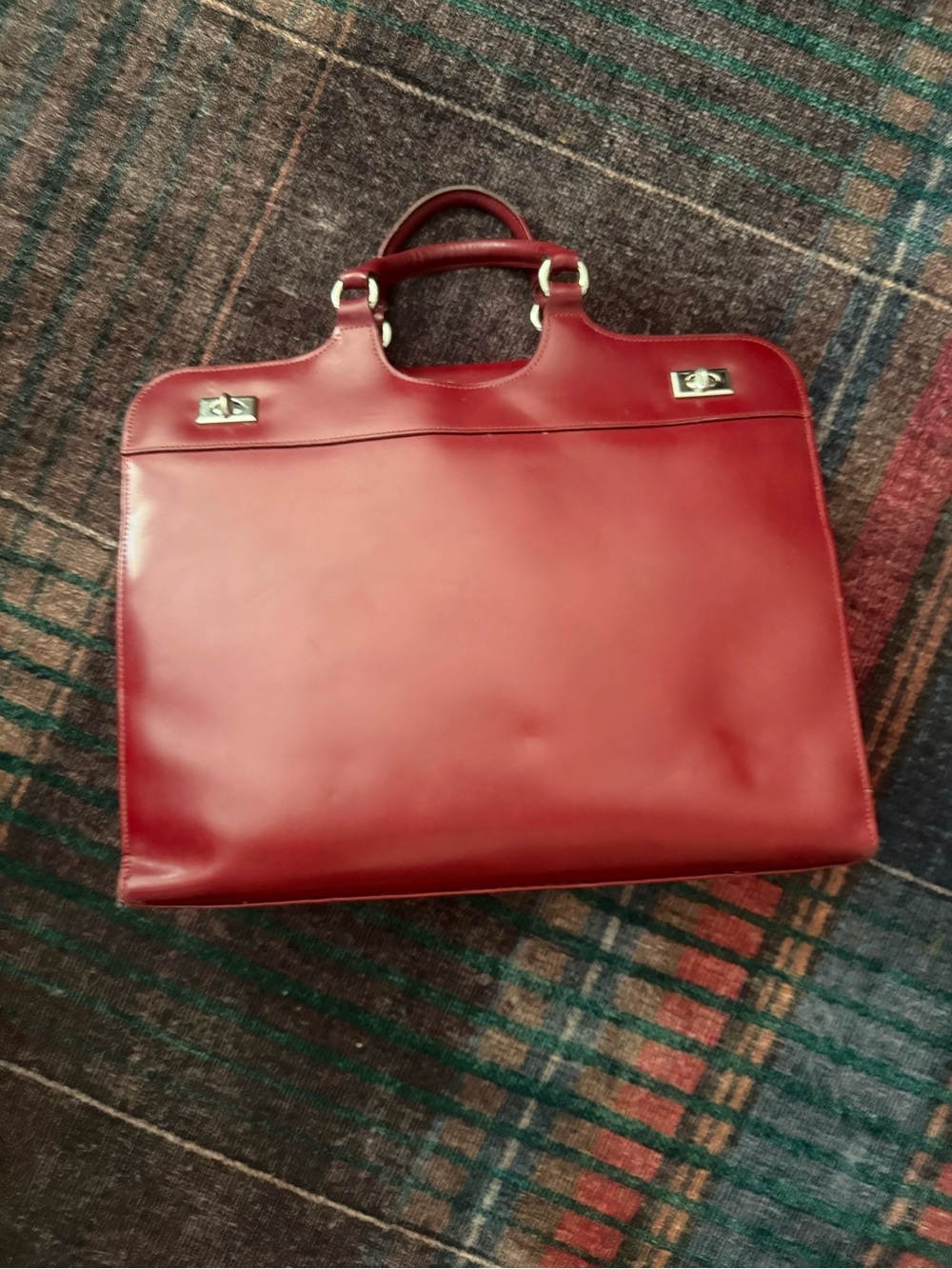 American Vintage Red Leather Laptop Bag